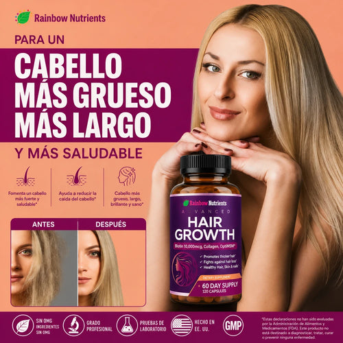 Hair Growth: Vitamins for Hair, Skin, and Nails | Biotin 10,000 mcg + Collagen + OptiMSM®